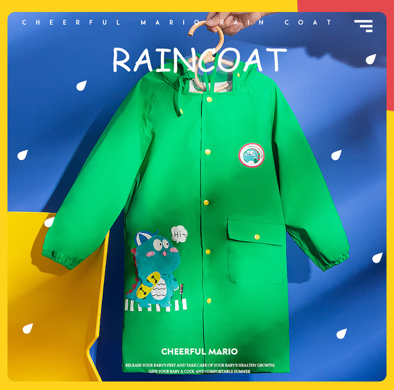 Cute Dinosaur Raincoat for Children Boys and Girls All Over Heavy