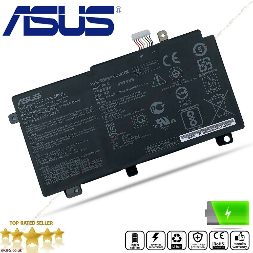 Pin Laptop Asus TUF Gaming FX505 FX505G FX505GE FX505GD FX505DY FX504GM B31N1726 B31BN91 48Wh