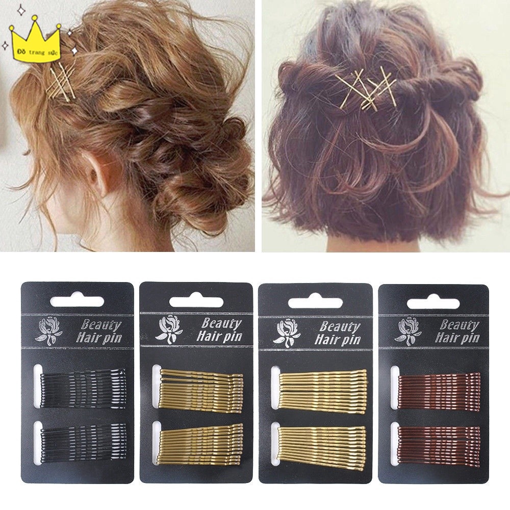 Set 24 kẹp tóc kim loại đơn giản