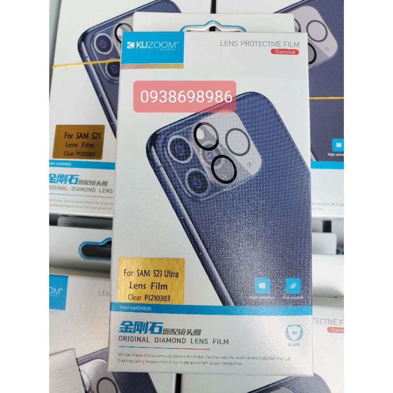 Kính dán bảo vệ camera trong suốt Sam Sung Galaxy S21/ S21 Plus/ S21 Ultra - Hàng chính hãng KUZOOM