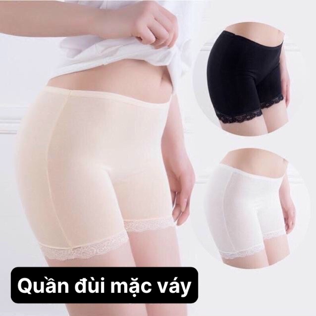 Quần đùi mặc váy chất cotton mềm thoáng mịn freesize từ 45-60kg