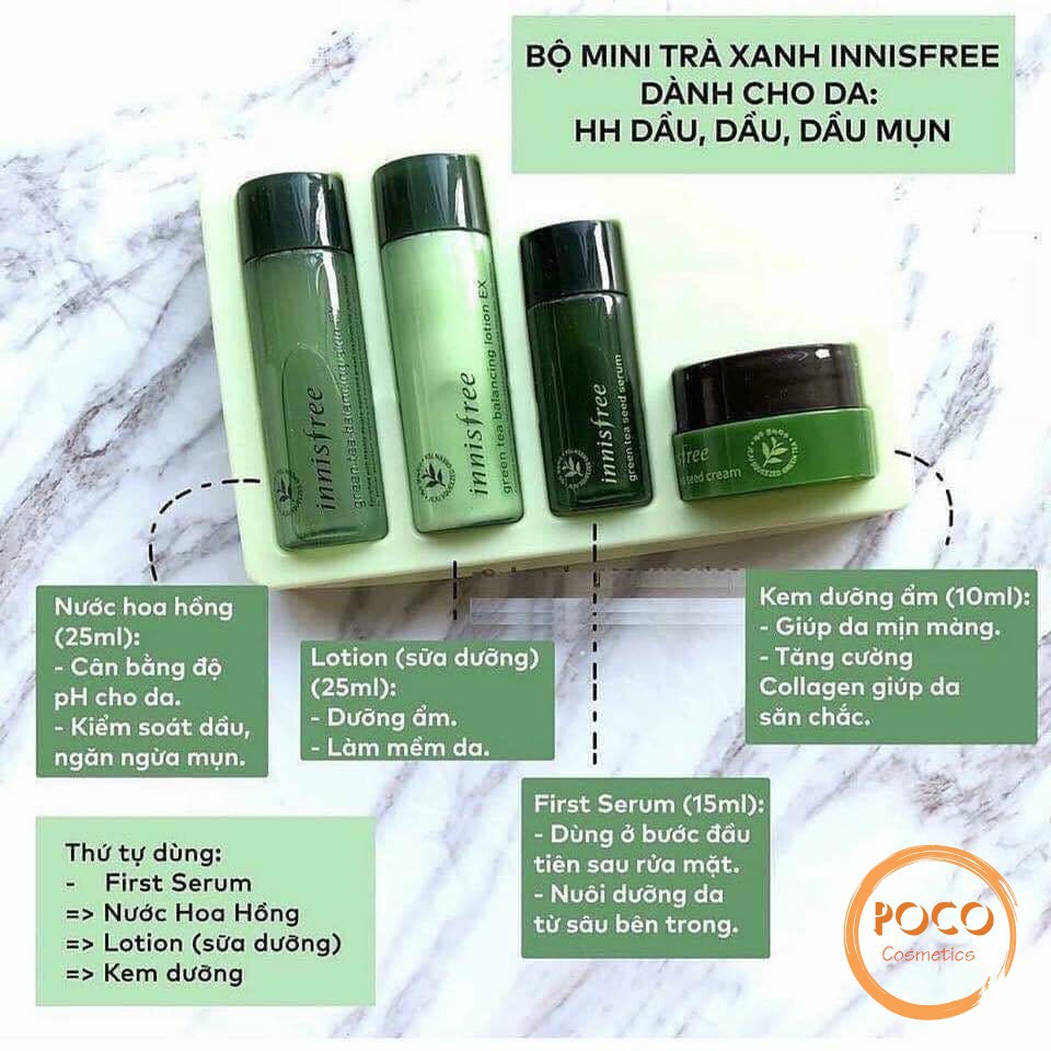 Bộ kit Innisfree trà xanh 4 món Balancing Special Kit Ex