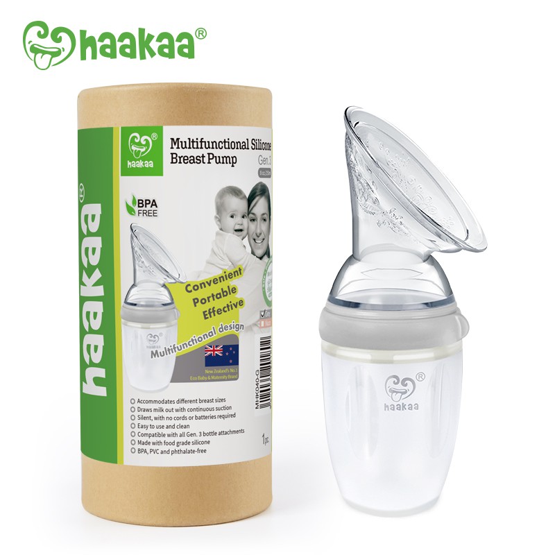 [HÀNG CHÍNH HÃNG] Cốc Hứng Sữa SILICONE HaaKaa GEN 3, Số 1 thế giới