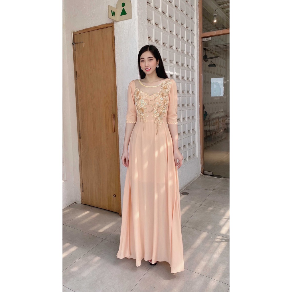 đầm dạ trung niên nữ cao cấp, thiết kế sang trọng cho phái nữ