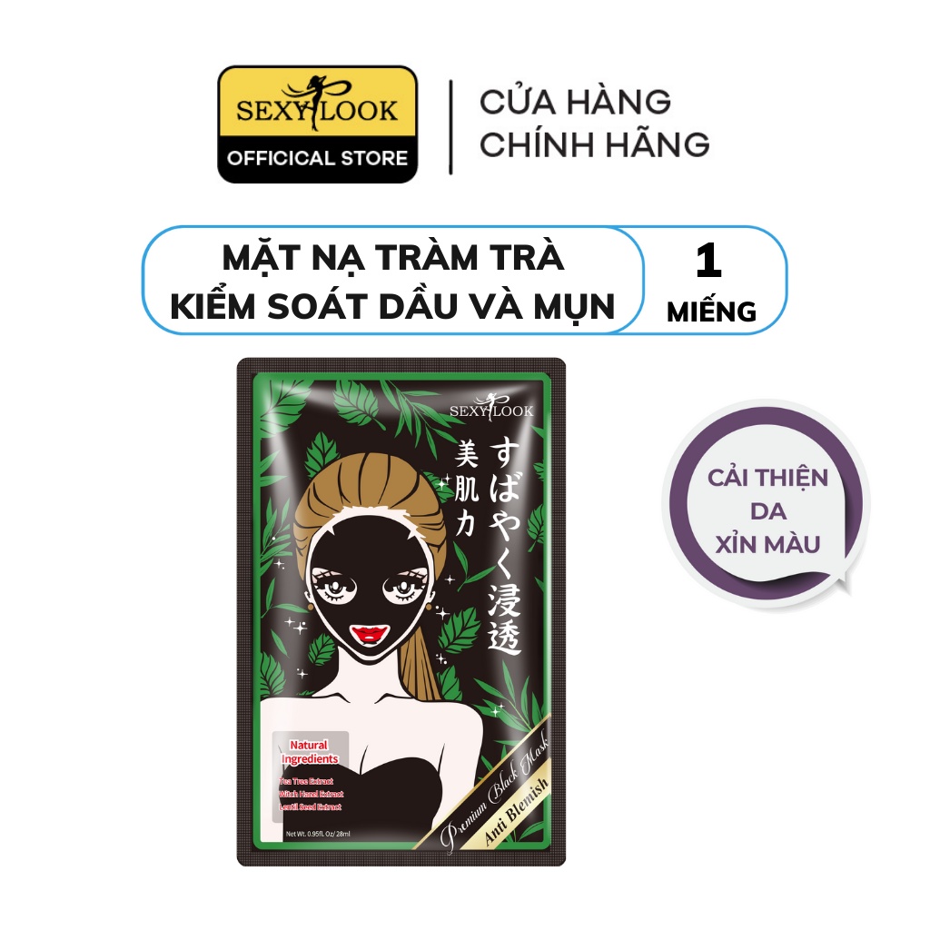 [FMCGTT30K2 giảm 30K đơn 99K] Mặt Nạ Tràm Trà SEXYLOOK Kiểm Soát Dầu Và Mụn (Miếng Lẻ 28ml)