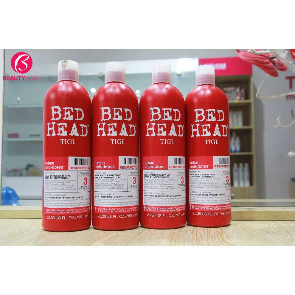 Bộ dầu gội xả Tigi Bed Head đỏ phục hồi tóc hư tổn cấp độ 3