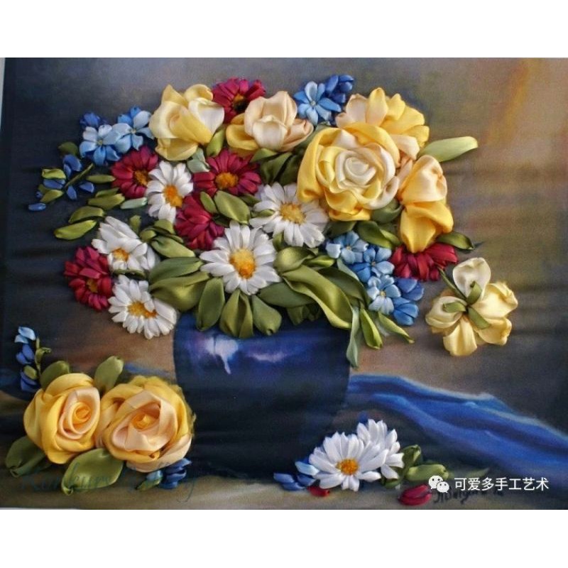 Tranh thêu ruy băng 38x28cm