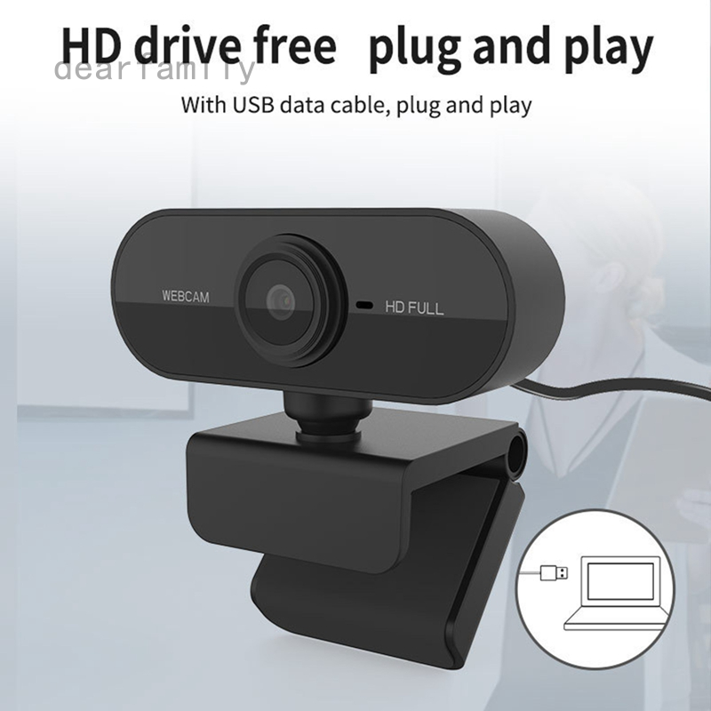 Webcam Full HD 1080p hỗ trợ microphone dùng cho PC MacBook và Laptop