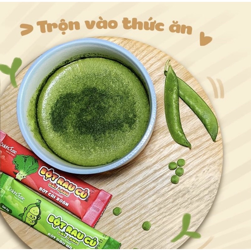 Bột rau củ dalahouse cho bé ăn dặm - gói 3g - Chùm ngây, kale, khoai lang, bó xôi - Nhà bum