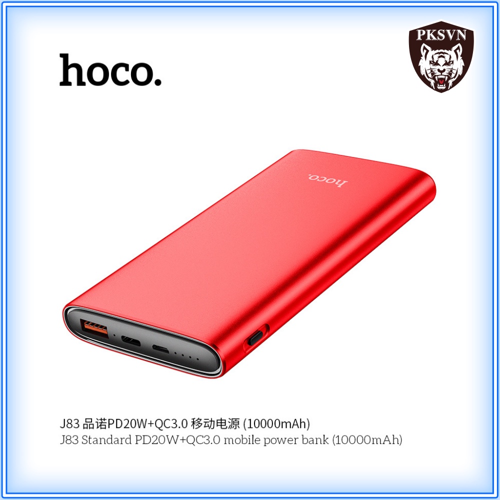 Sạc Dự Phòng Sạc Nhanh PD 20W Chính Hãng Hoco J83 - Pin Dự Phòng 10000mAh Siêu Mỏng Chuẩn QC 3.0, Type C - BH 12 Tháng