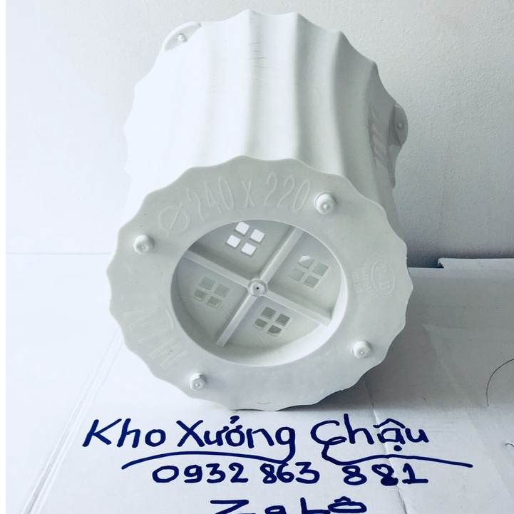 Chậu Khía Sọc nhựa trắng cao cấp, chuyển trồng cây Lưỡi Hổ, Cây phong thủy