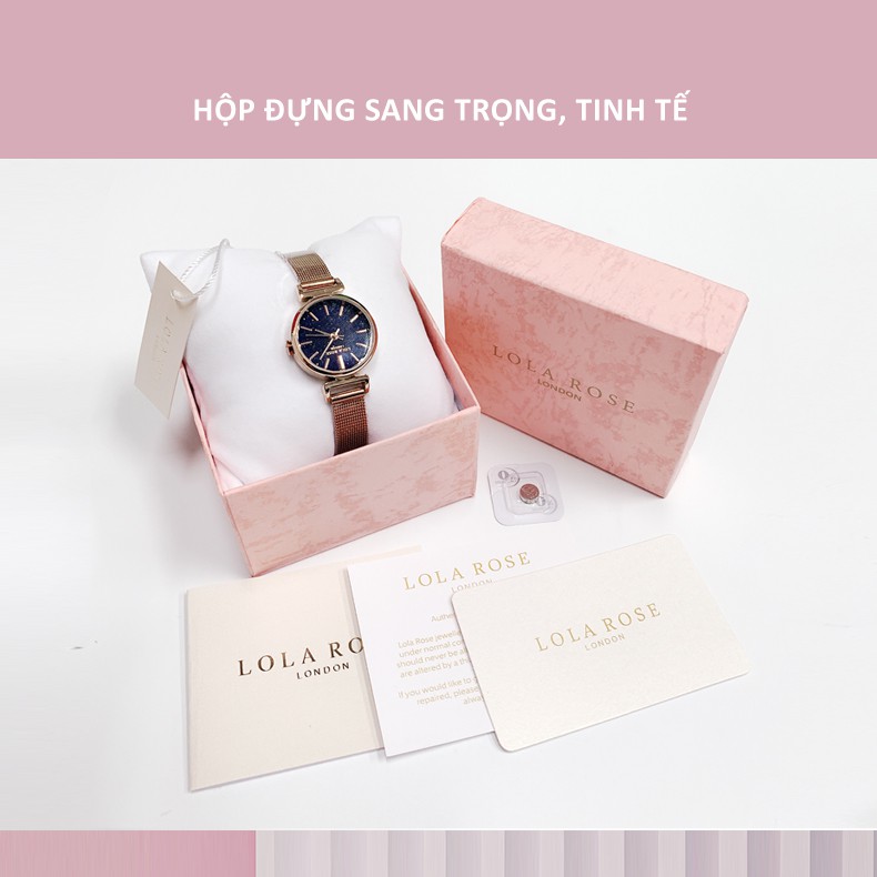 Đồng hồ nữ LolaRose dây kim loại mặt tròn 24mm galaxy lấp lánh sang trọng thời trang LR4048 | BigBuy360 - bigbuy360.vn