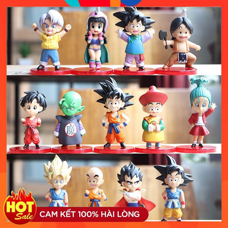 Mô Hình Dragon Ball Chibi Sét 13 Nhân Vật ( Goku , Gohan , Nami ...)