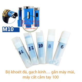 Bộ mũi khoét, mũi khoan đá, gạch, kính … gắn máy mài, máy cắt cầm tay 100