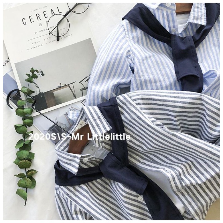 Áo Sơ Mi Kẻ Sọc Đứng Thời Trang Mùa Thu Cho Bé Trai