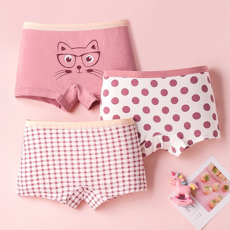 Quần Lót Boxer Cotton Nguyên Chất Mẫu Mới Dành Cho Bé Gái