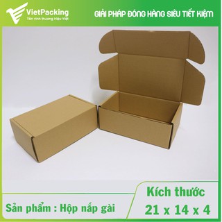 [Nắp Gài] 50 Hộp carton nắp gài size 21x14x4 giấy đẹp, hộp cứng