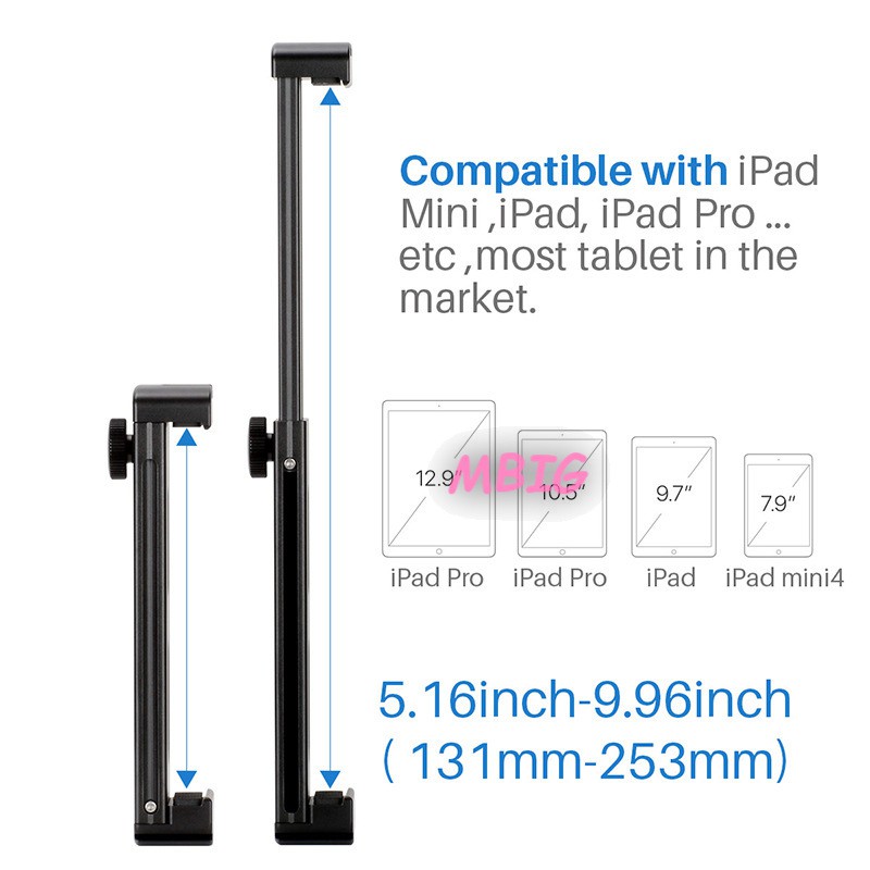 Đầu nối giá đứng 3 chân với máy tính bảng iPad Mini/4/Pro/Surface Pro chất liệu nhôm