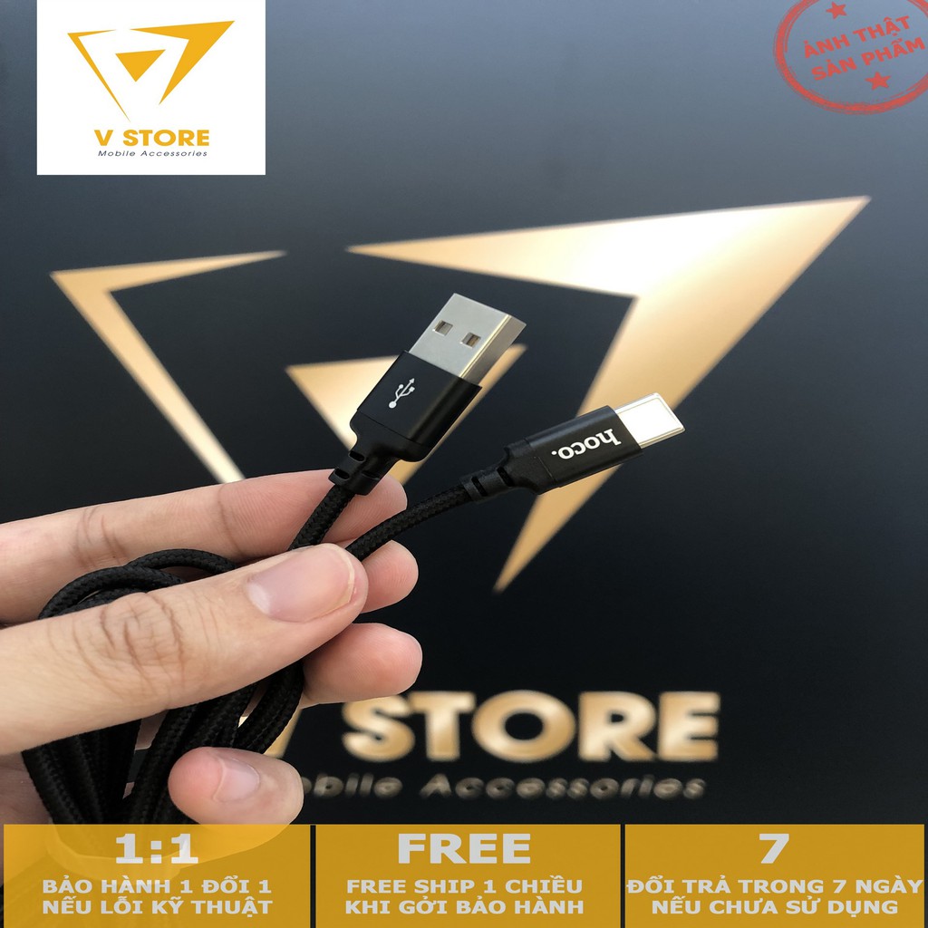 Dây cáp sạc nhanh cho ip android lightning micro usb type c dây dù nhựa hoco x14 x37 dài 1m 2m [hoco đà nẵng