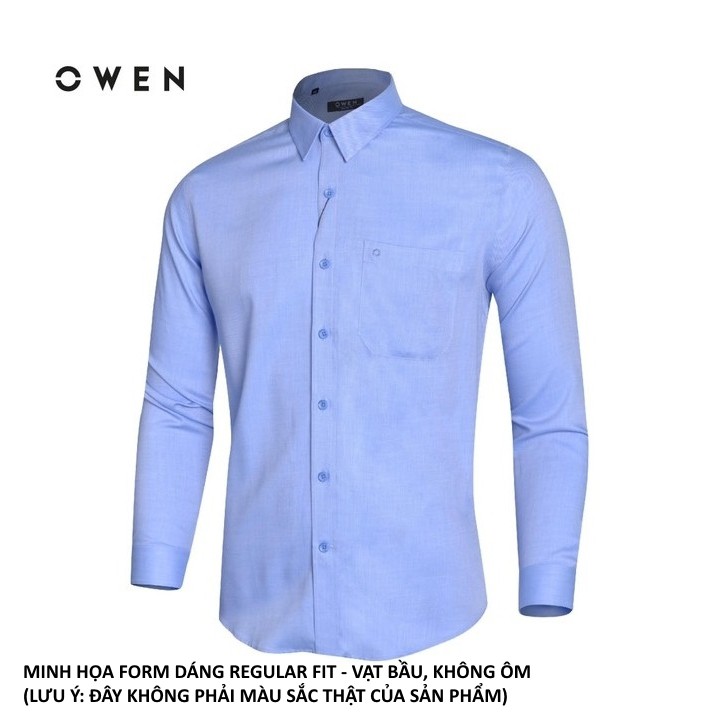 OWEN - Áo sơ mi dài tay Owen REGULAR FIT chất cafe 22728