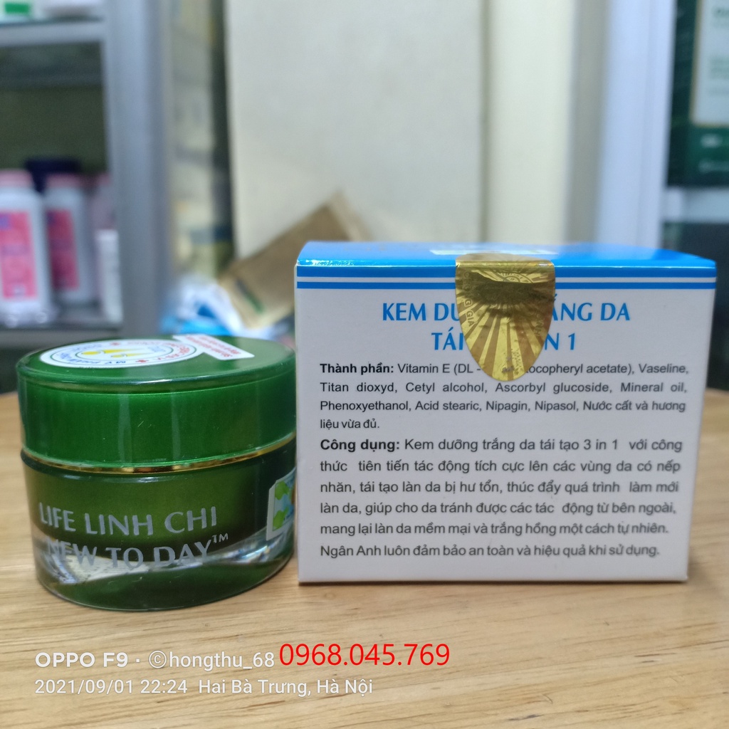 Kem dưỡng trắng da tái tạo 3 in 1 LIFE LINH CHI NEW TO DAY 12g