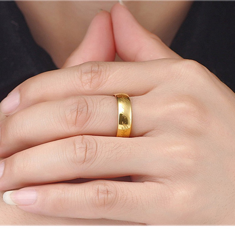 Nhẫn đeo ngón tay bằng titan thép không gỉ phong cách Hip Hop thời trang đơn giản dành cho cặp đôi