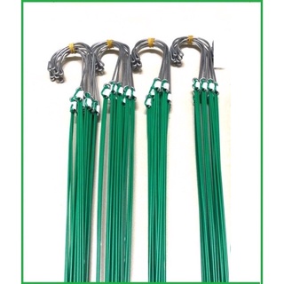 combo 50, 100 móc kẽm, móc bọc nhựa, móc inox dài 80cm treo lan, trồng cây.