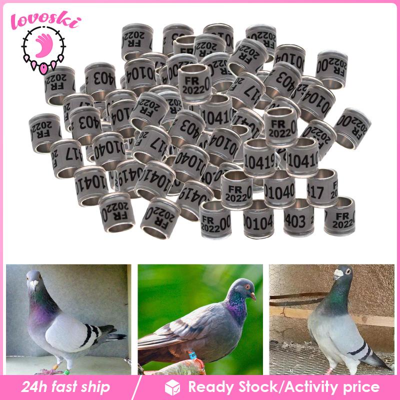 100 Vòng Chân Chim Bồ Câu 8mm Màu Trắng Bằng Nhôm 2022