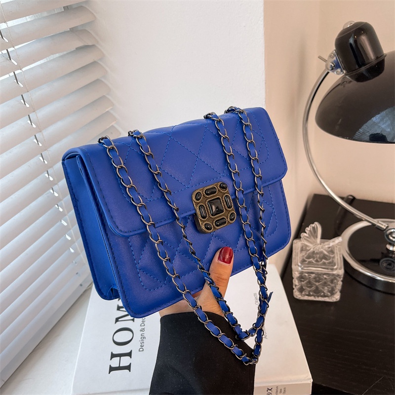 Túi Đeo Chéo Vai Hình Vuông Họa Tiết Kẻ Sọc Màu Trơn Phong Cách Cổ Điển Thời Trang Mới Dành Cho Nữ 2022