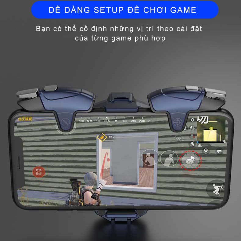 Nút bắn PUBG FREE FIRE kèm quạt tản nhiệt SIDOTECH Memo AK03 auto tap pubg mobile liên quân tốc chiến làm mát tản nhiệt