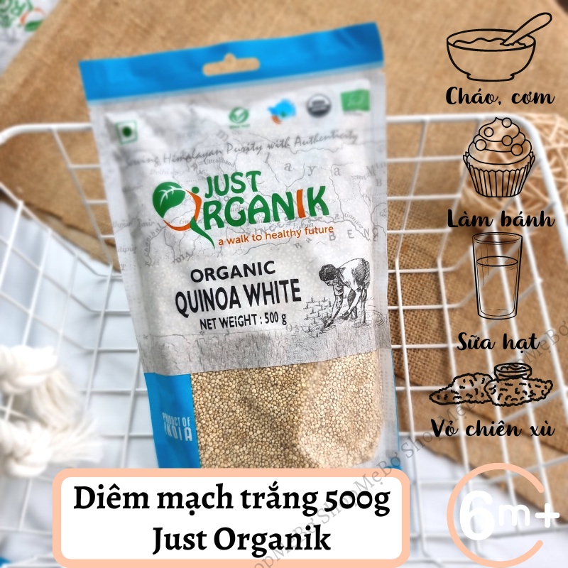 [Just Organik] Hạt hữu cơ ăn dặm cho bé gói nguyên 500g (đậu gà, diêm mạch, kê, lăng đỏ, ý dĩ…)