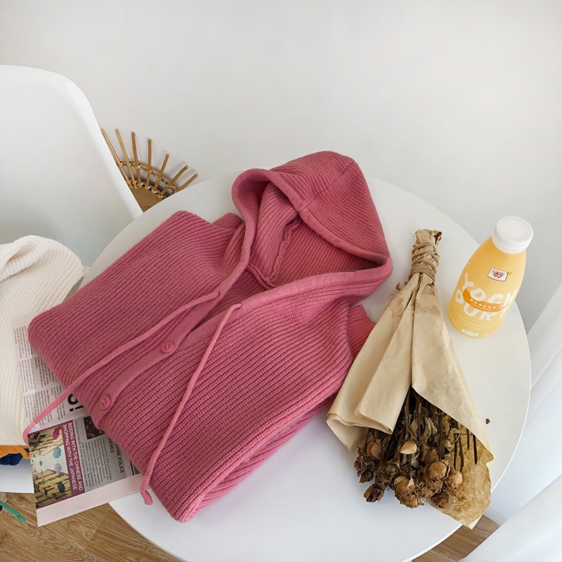 Áo khoác cardigan IELGY dệt kim dày dặn dáng rộng phong cách Hàn Quốc dễ phối đồ cho nữ