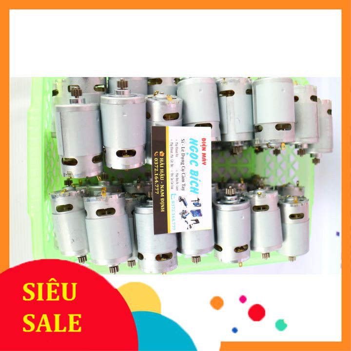 Motor 550 Công Suất Cao Có Sẵn Bánh Chuyên Cho Máy Khoan Pin 12V - 16,8V - 21V