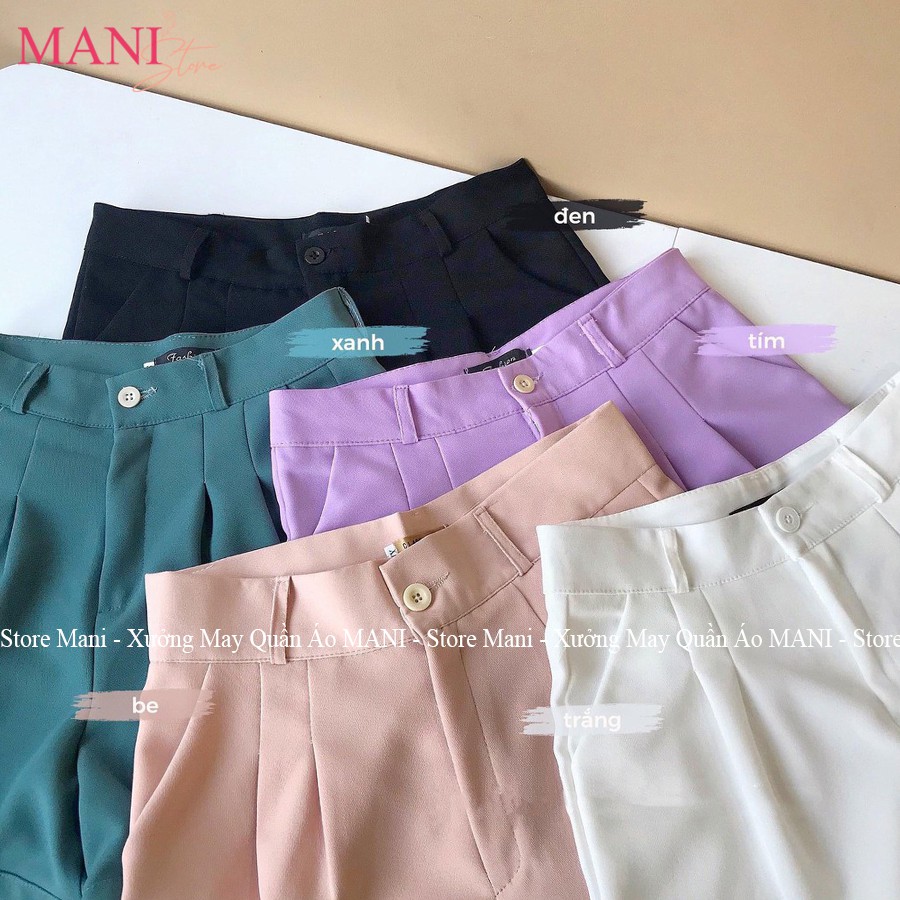 Quần short nữ cạp cao ống rộng - chất vải tuyết mưa - gấu gập nhiều màu cực xinh