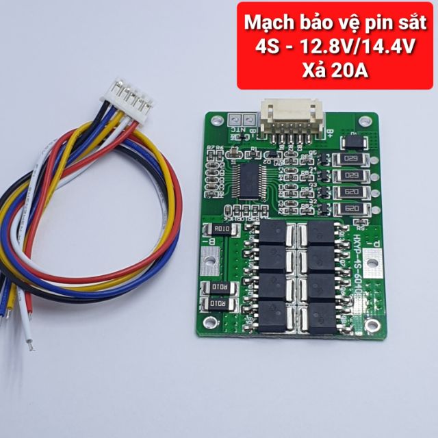 achun.vn - MẠCH BẢO VỆ PIN SẮT 4S-12.8V/14.4V  XẢ 20A