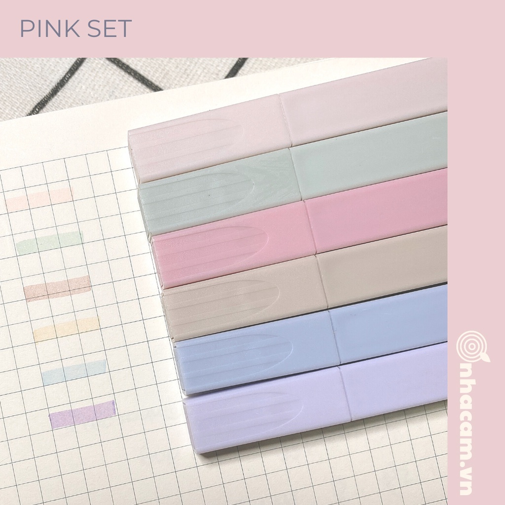 Bút Nhớ Dòng Highlight Pastel Nhà Cam - Set 6 Cây