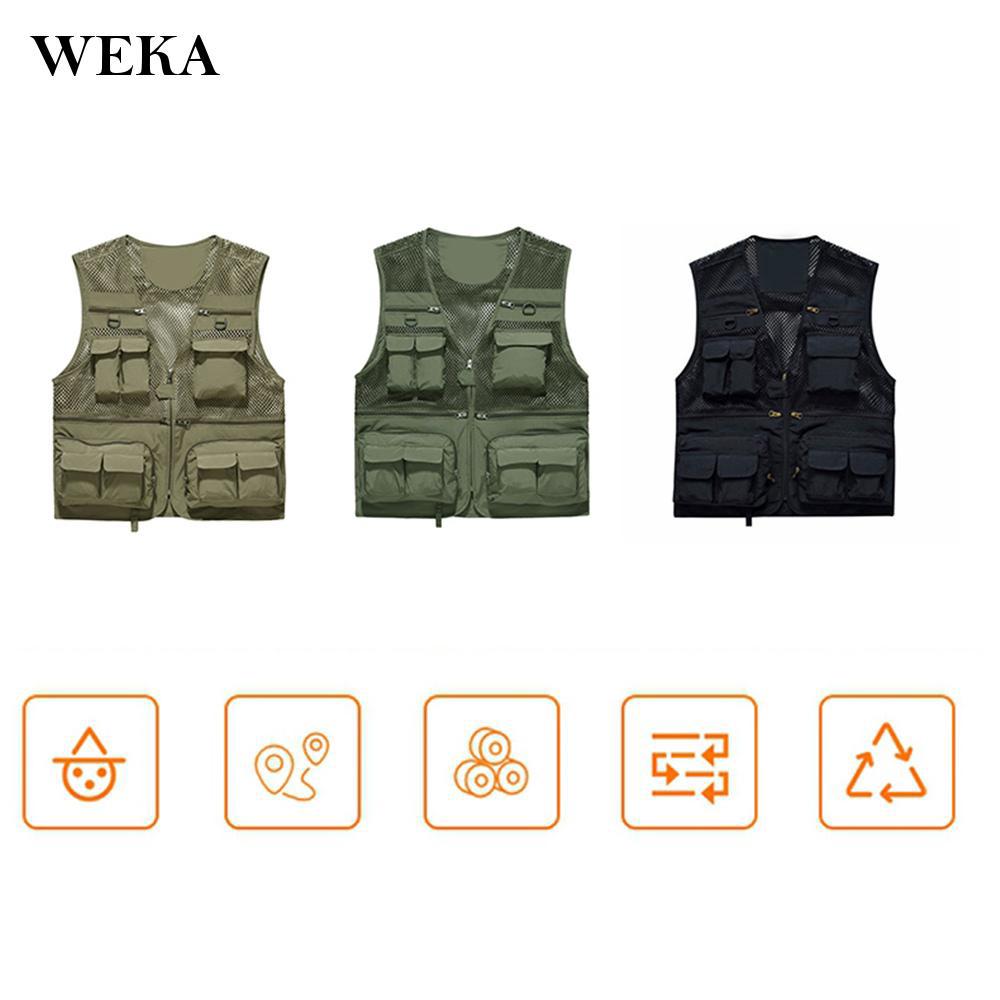 Áo khoác câu cá dạng lưới 16 túi