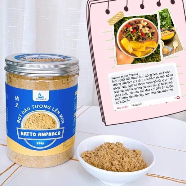 Natto Anphaco - Viên đậu tương lên men Tía tô, hủ 220gr