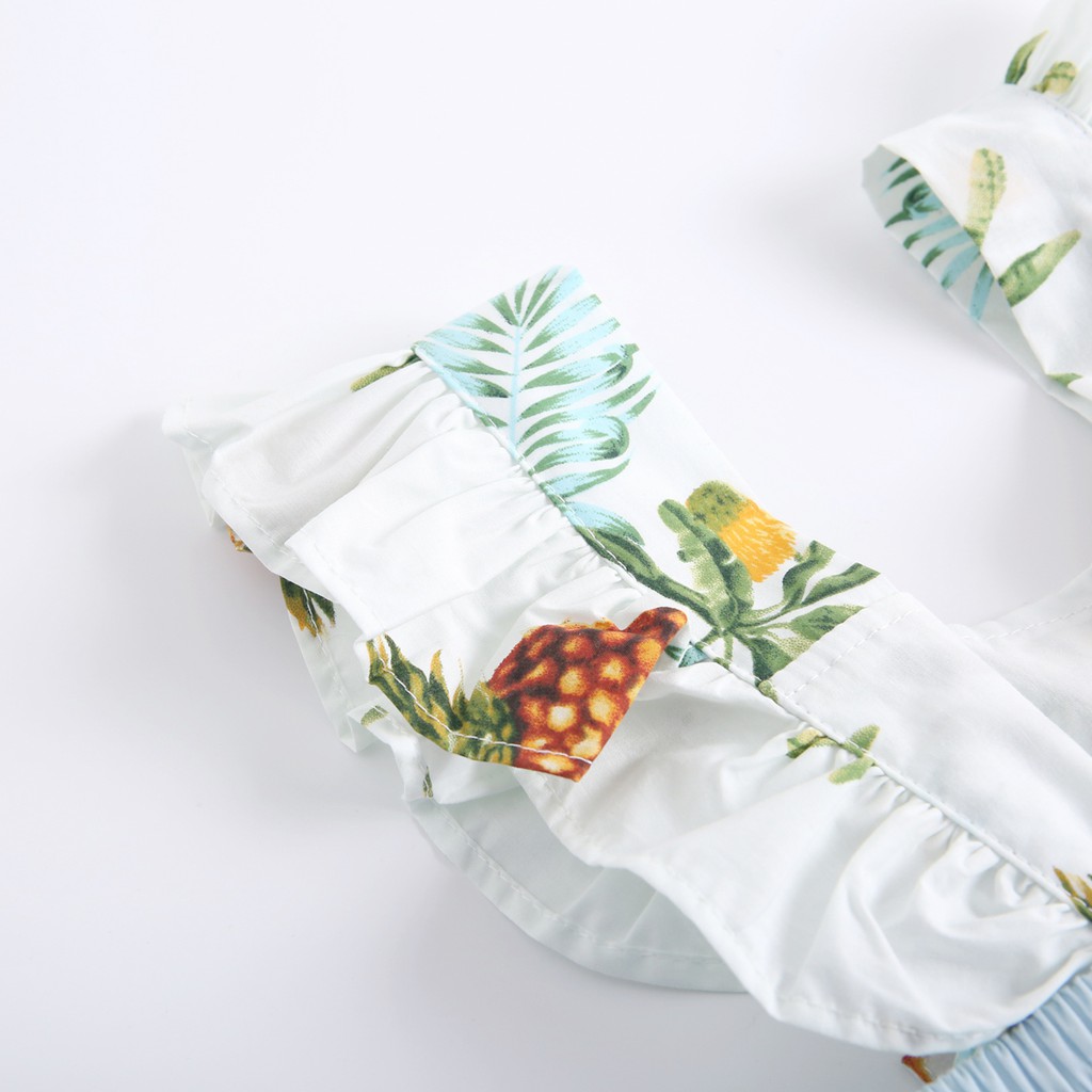 Bộ Áo Liền Quần Sanlutoz Thiết Kế Không Tay Màu Xanh Dương Thời Trang Mùa Hè Dành Cho Bé Gái