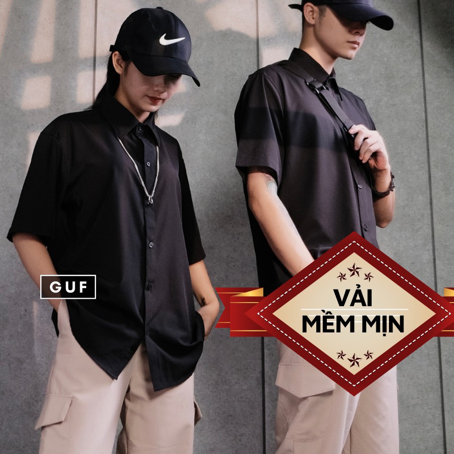 Áo Sơ Mi Tay Lỡ Dáng Rộng Hàn Quốc, Vải Kate Mềm Mịn Thích Hợp Cho Đi Học, Đi Làm, Đi Chơi GUF