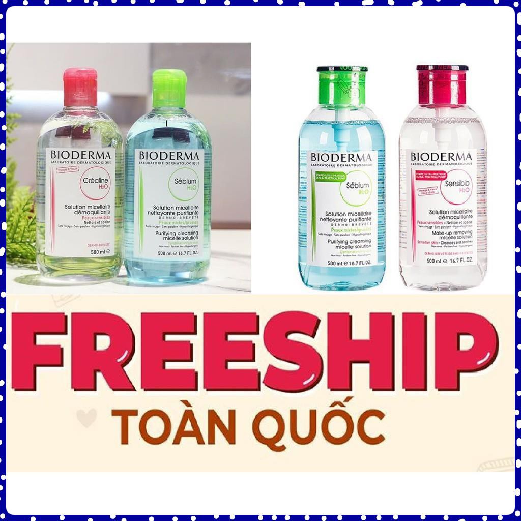 FREESHIP TOÀN QUỐC - Tẩy Trang Bioderma Senbio  Créaline 500ml chính hãng (Nắp Nhấn-Nắp Bật) K҉i҉n҉g҉