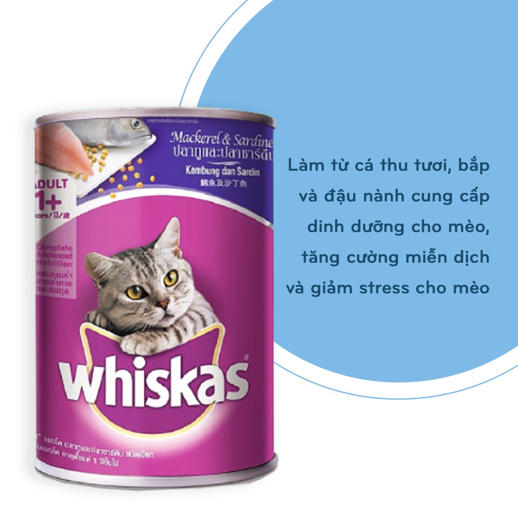 Pate Lon Whiskas Thức Ăn Cho Mèo Trưởng Thành 400g - iPet Shop