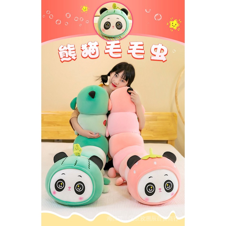 Gối Ôm Mô Hình Sâu Bướm Hoạt Hình Màu Xanh Lá Dễ Thương Dành Cho Trẻ Em