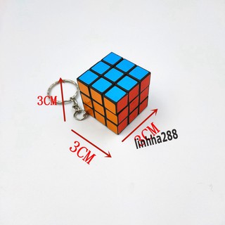 Móc khóa rubik 3*3cm-Móc Khóa Rubik 3x3 Xoay Được Khối Lập Phương Rubik 3 Tầng Keychain-Móc khóa rubik vuông 3x3 độc đáo