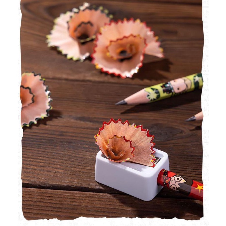 Hộp 12 bút chì 2B/HB lục giác Deli tặng kèm 2 nắp đậy bút chì - Harry Potter 58214