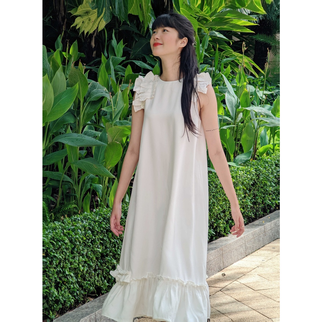 - Đầm Maxi Nữ Tiểu Thư Chất Đẹp, Maxi Trắng Baby Doll Deloite Dress - Freesize