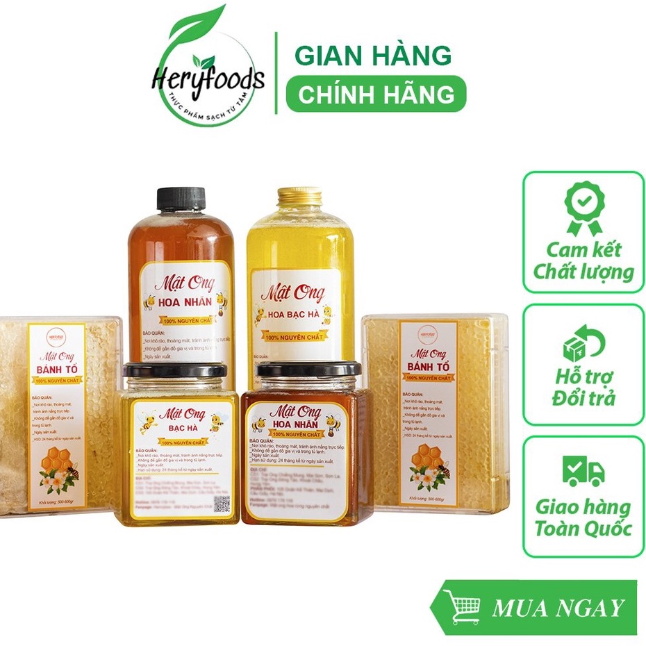 Mật ong rừng nguyên chất tự nhiên hoa nhãn loại đặc biệt Henrybee