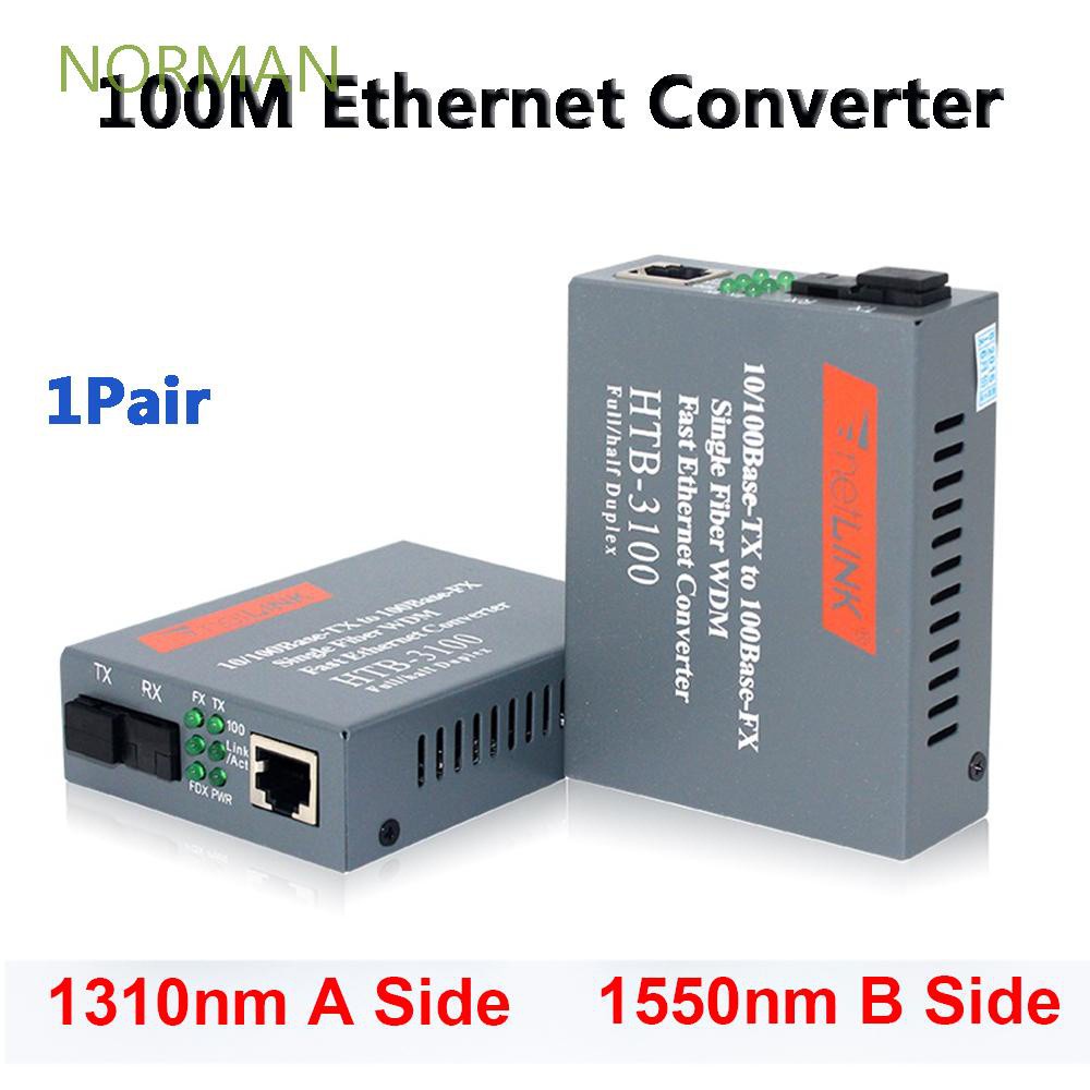 NORMAN NetLink Media Converter 1Pair Fiber Optical Ethernet Converter 25Km HTB-3100AB-25KM HTB-3100 100M Single Fiber Single mode Transceiver