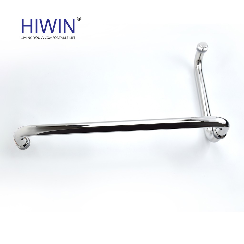 Tay nắm cửa vách tắm kính bo tròn inox 304 chống gỉ mặt gương Hiwin HD-600 (300*500)