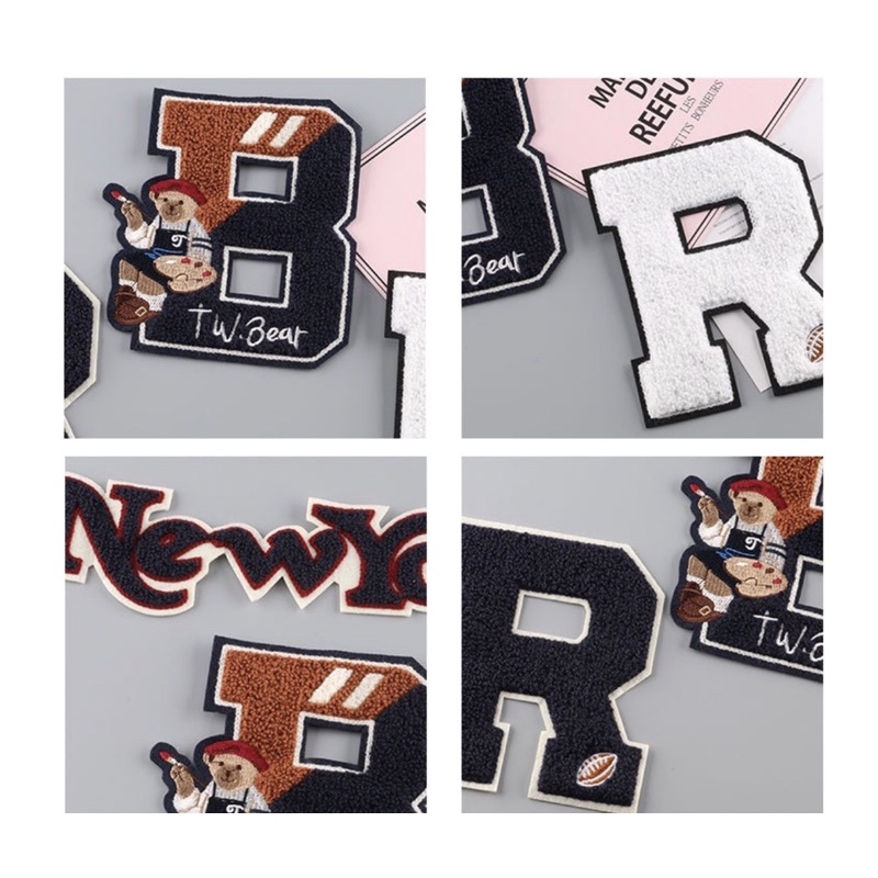 Sticker thêu, patch chất liệu nỉ bông dán quần áo, mũ, nón